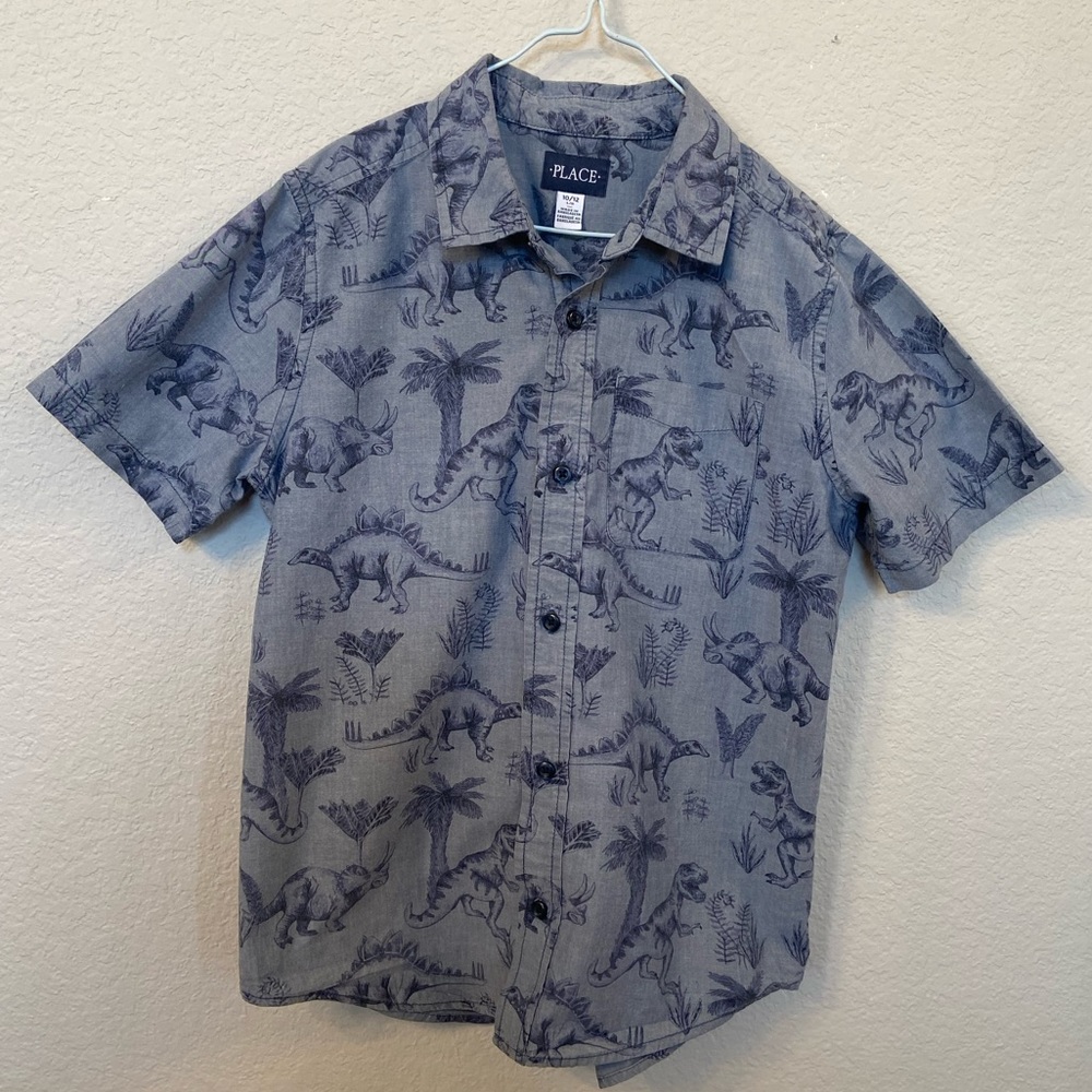 Dinosaur Button Down Shirt The Children’s Place size 10/12